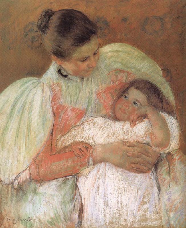 Mary Cassatt Betweenmaid with kid Norge oil painting art